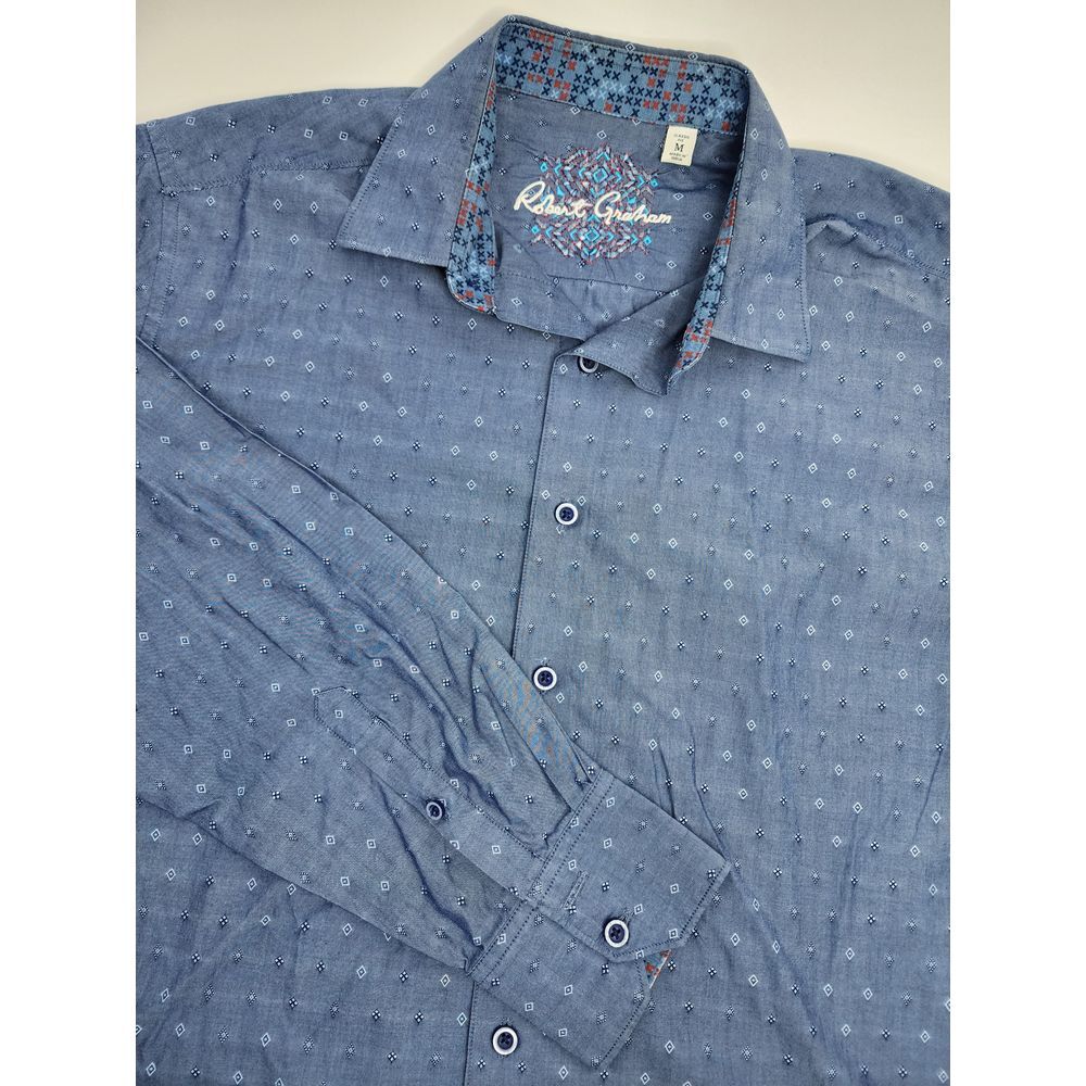 Robert Graham Blue‎ Diamond Button Up Long Sleeve Size M
